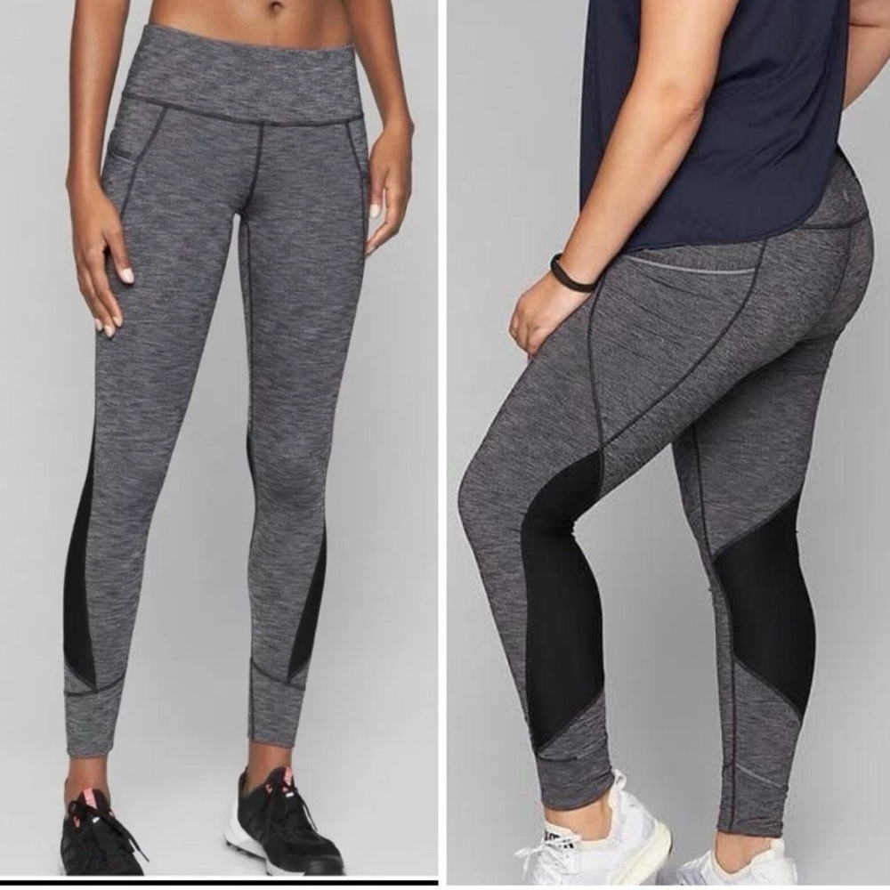 Athleta Relay Charcoal Heather Leggings Ankle Tights Activewear Gorpcore Women L